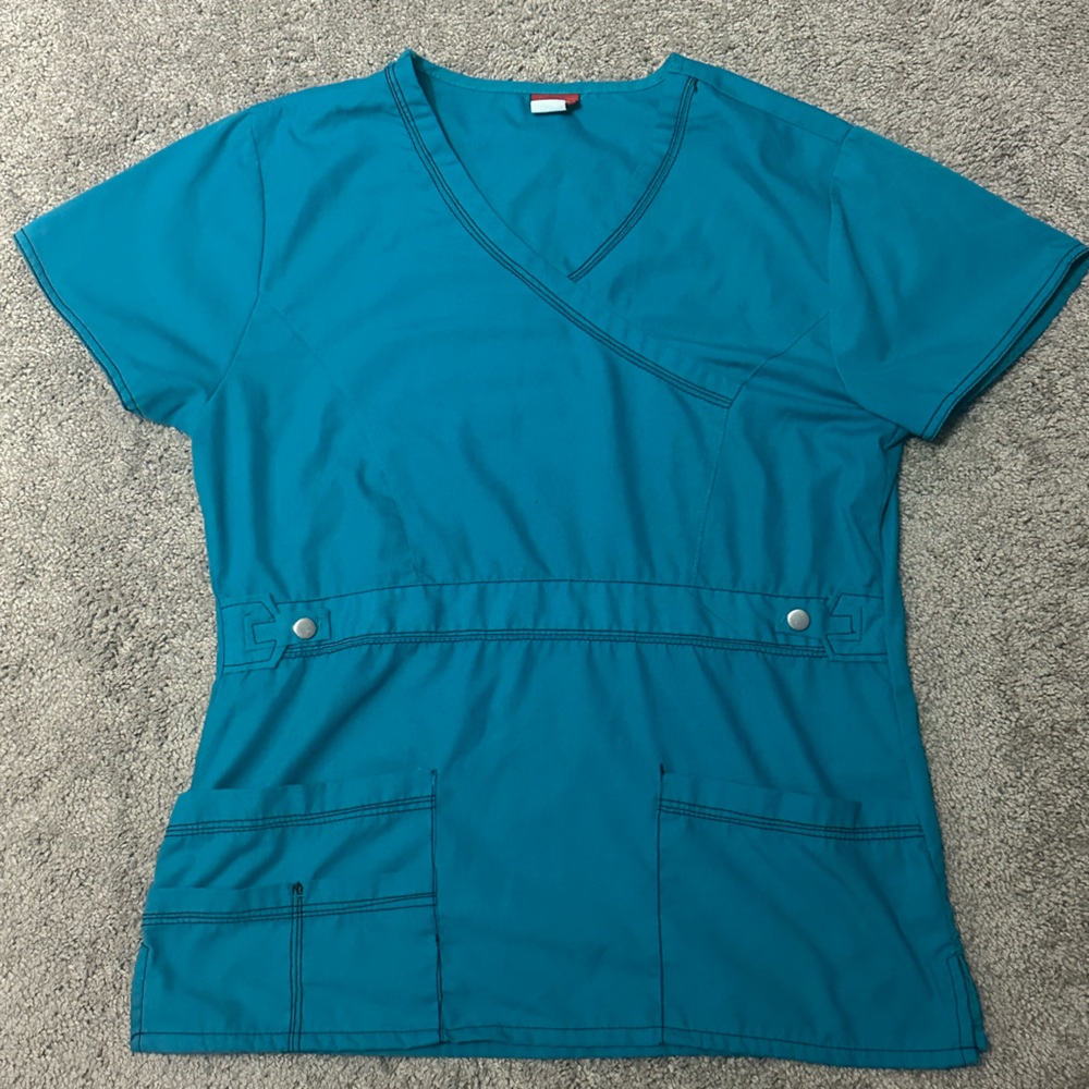 women’s M Blue scrub top #medicalwear